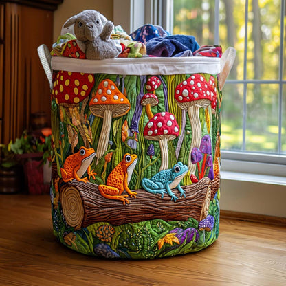 Colorful Frogs Quilted Laundry Basket NCU0NNT1611