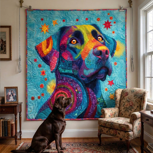 Colorful Labrador Quilted Blanket NCU0NNT3064