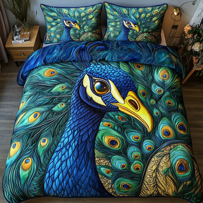 Colorful Plumes 3-Piece Quilted Bedding Set NCU0DDK240