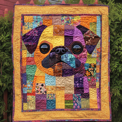 Colorful Pug Love Quilted Blanket NCU0TL1812