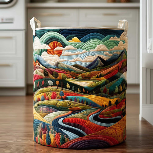 Colorful River Valley Quilted Laundry Basket NCU0HTT091