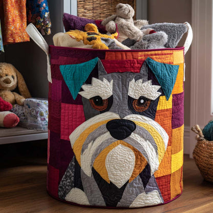 Colorful Schnauzer Quilted Laundry Basket NCU0NNT1688