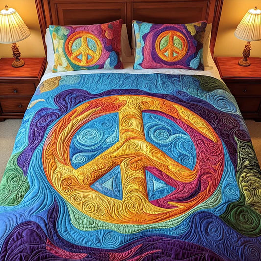 Colorful Tranquility 3-Piece Quilted Bedding Set NCU0NT2160
