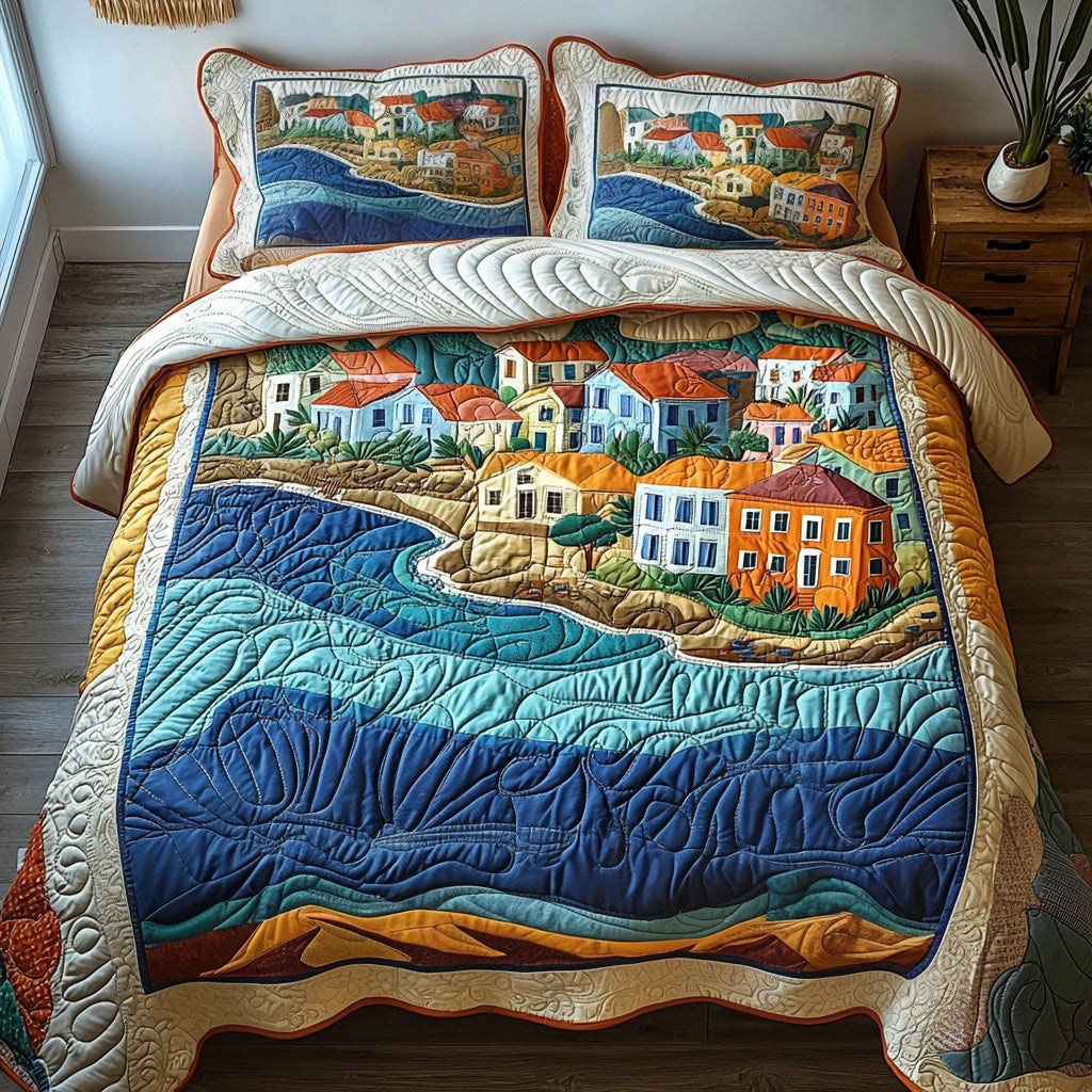 Colori del Mare 3-Piece Quilted Bedding Set NCU0DV525
