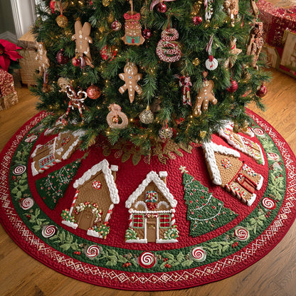 Cookie Village Christmas Quilted Tree Skirt NCU0NTD1151