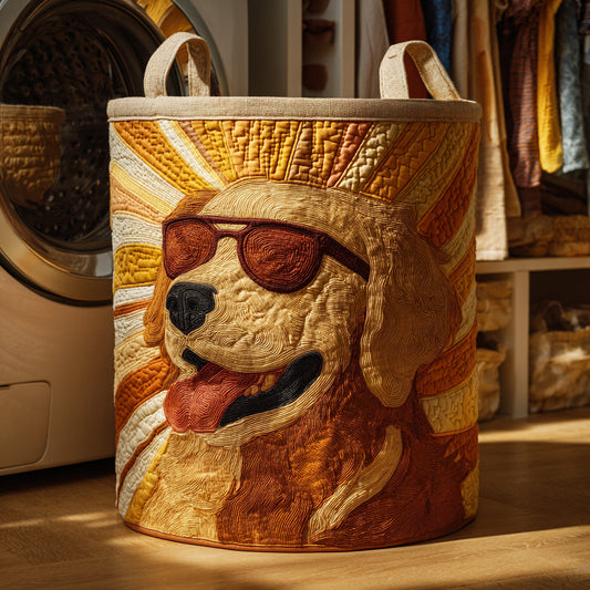 Cool Golden Retriever Quilted Laundry Basket NCU0HNH012