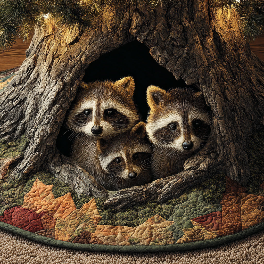 Coon Trio Christmas Quilted Tree Skirt NCU0PVL772