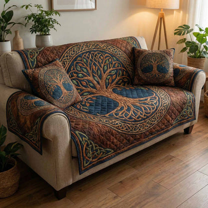 Copper Roots Quilted Sofa Cover NCU0NXD1569
