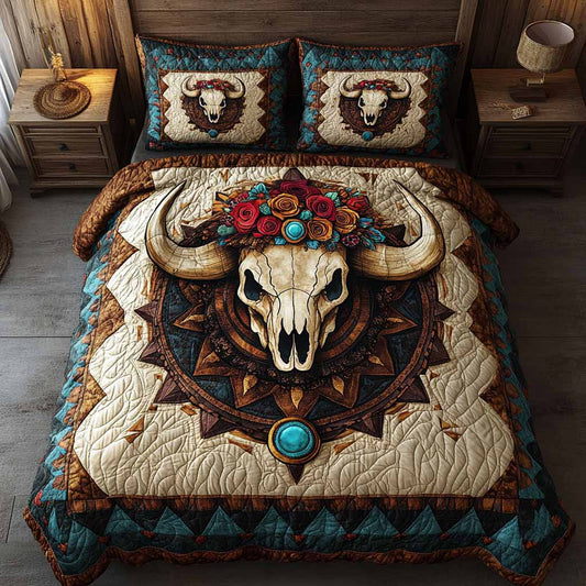 Copper Spirit 3-Piece Quilted Bedding Set NCU0NXD1751