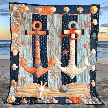 Coral Anchors Quilted Blanket NCU0TH1326