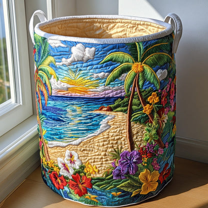 Coral Breeze Quilted Laundry Basket NCU0PVL490