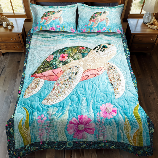 Coral Cove 3-Piece Quilted Bedding Set NCU0DK2069