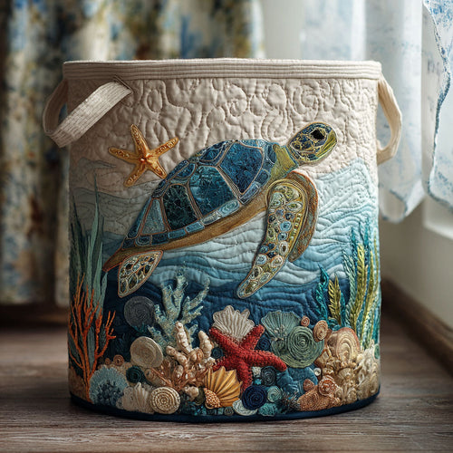 Coral Current Sea Quilted Laundry Basket NCU0PTT2664