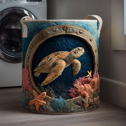 Coral Dream Quilted Laundry Basket NCU0NTV178