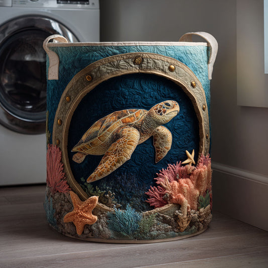 Coral Dream Quilted Laundry Basket NCU0NTV178