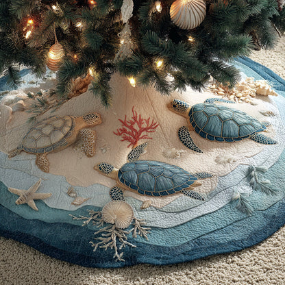 Coral Drift Christmas Quilted Tree Skirt NCU0PVL742