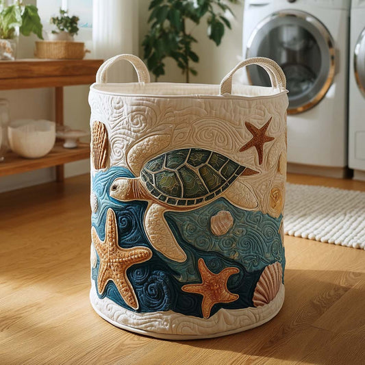 Coral Drift Quilted Laundry Basket NCU0NTD021
