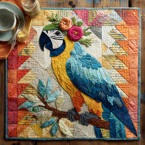 Coral Feather Quilted Table Topper NCU0NTD198