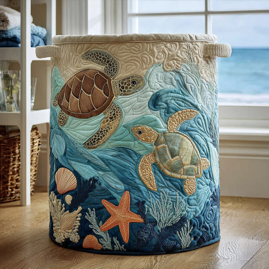 Coral Journey Quilted Laundry Basket NCU0PVL631