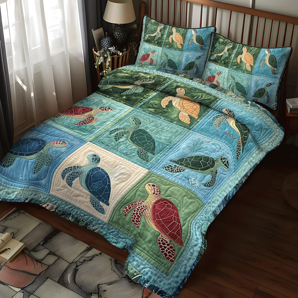 Coral Reef Comfor 3-Piece Quilted Bedding Set NCU0TL1473