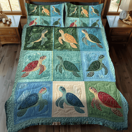 Coral Reef Comfor 3-Piece Quilted Bedding Set NCU0TL1473