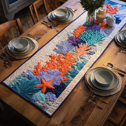Coral Sea Quilted Table Runner NCU0HNH831