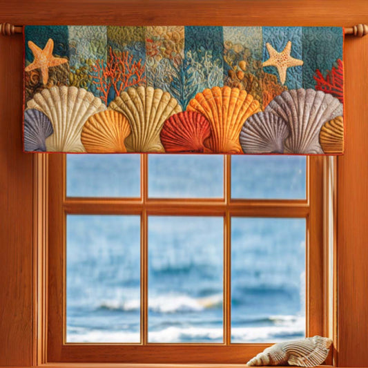 Coral Shells Quilted Valance NCU0NNT1586
