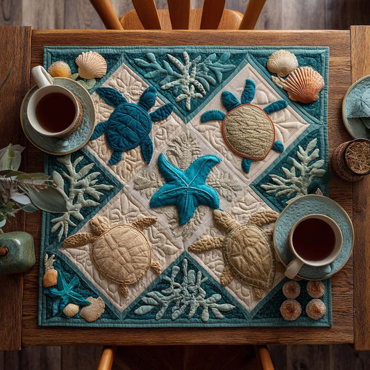 Coral Shores Quilted Table Topper NCU0NTD010
