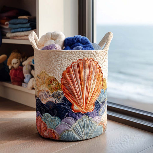 Coral Tide Breeze Quilted Laundry Basket NCU0NNT1278