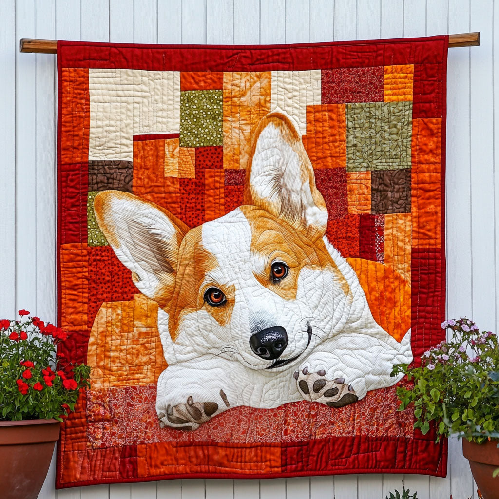 Corgi Charm Quilted Blanket NCU0NNT667