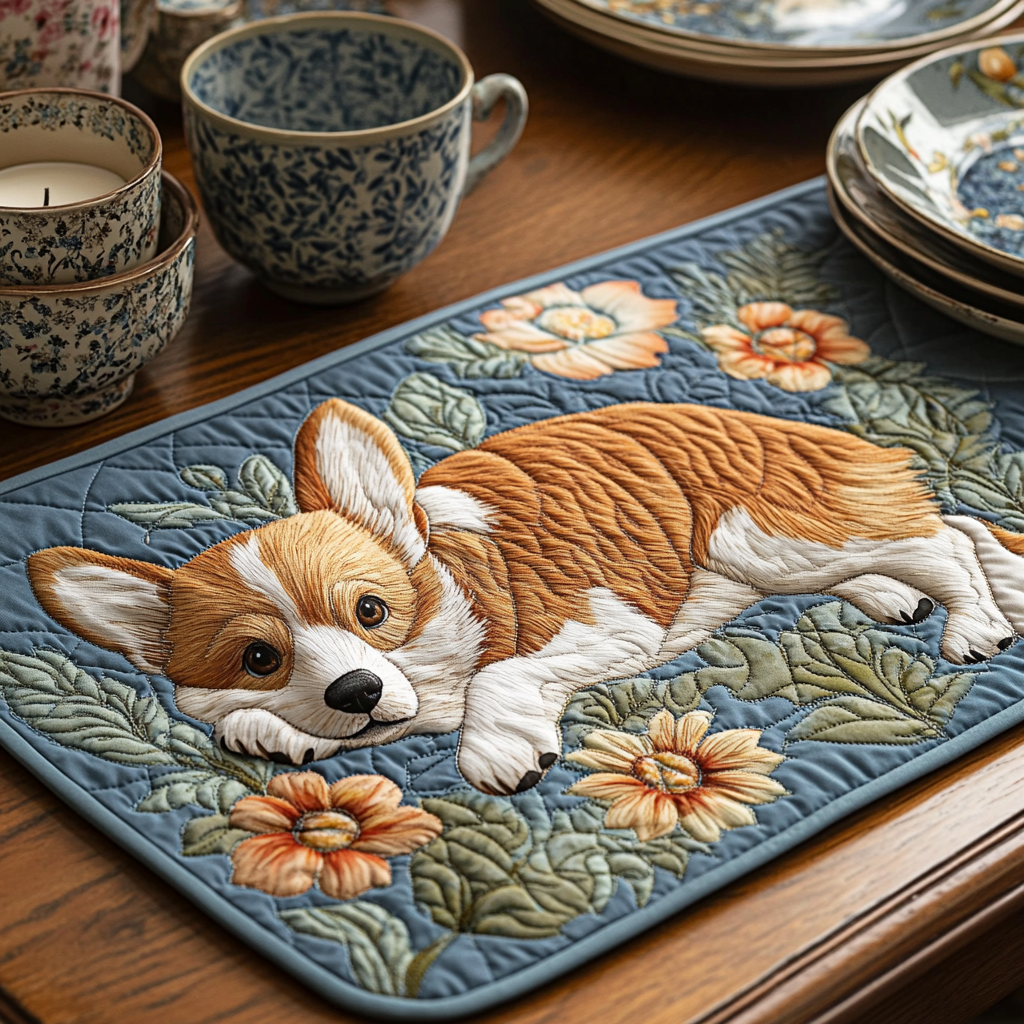 Corgi Charm Quilted Place Mat NCU0NVH851