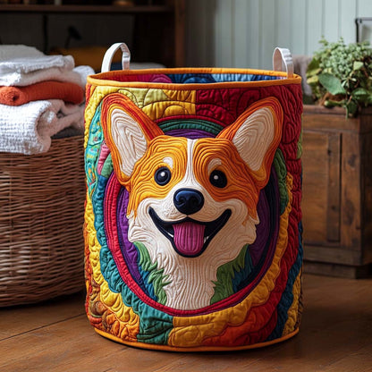 Corgi Colors Quilted Laundry Basket NCU0NXD170