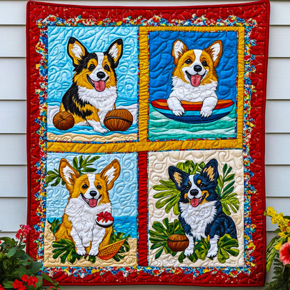 Corgi Crew Quilted Blanket NCU0NNT698