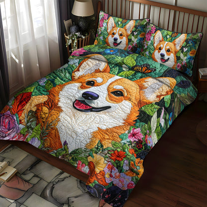 Corgi Dreams 3-Piece Quilted Bedding Set NCU0PT836