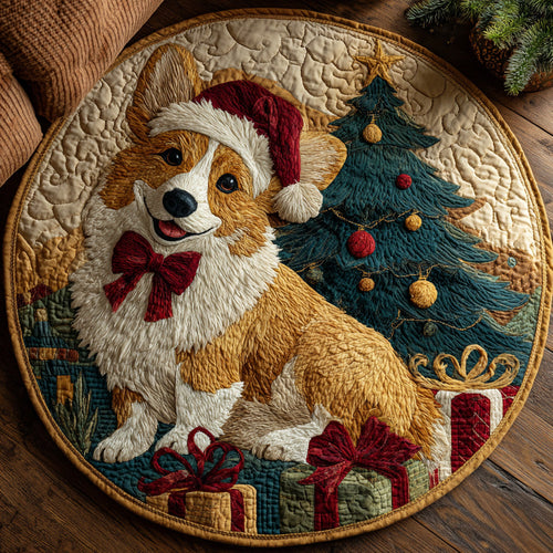 Corgi Gift Quilted Round Mat NCU0LDH070