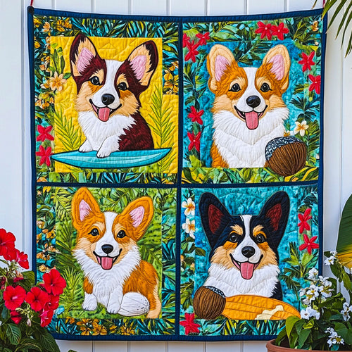 Corgi Island Quilted Blanket NCU0NNT699