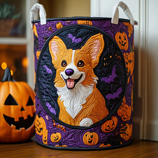 Corgi Lantern Quilted Laundry Basket NCU0NXD299