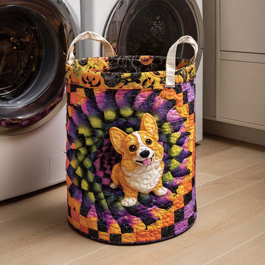 Corgi Spiral Cheer Quilted Laundry Basket NCU0NXD323