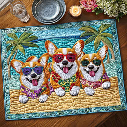 Corgi Vibes Quilted Place Mat NCU0NVH845