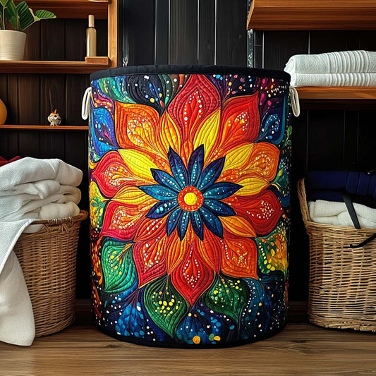 Cosmic Bloom Mandala Quilted Laundry Basket NCU0NXD195