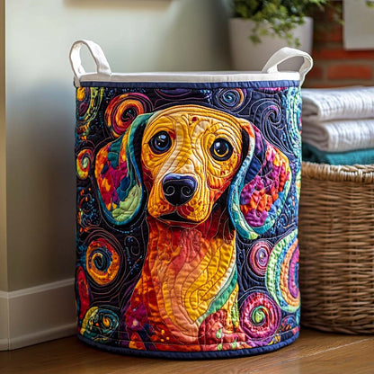 Cosmic Dach Delight Quilted Laundry Basket NCU0NXD149