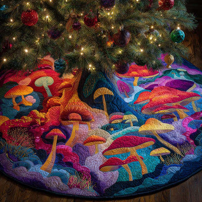 Cosmic Fungi Dance Quilted Tree Skirt NCU0NXD1077