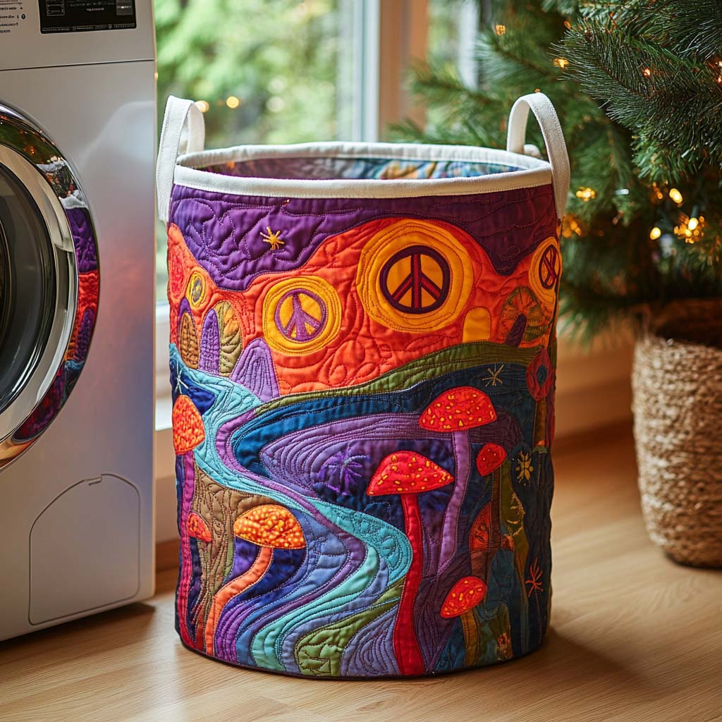Cosmic Nature Flow Quilted Laundry Basket NCU0NXD1050
