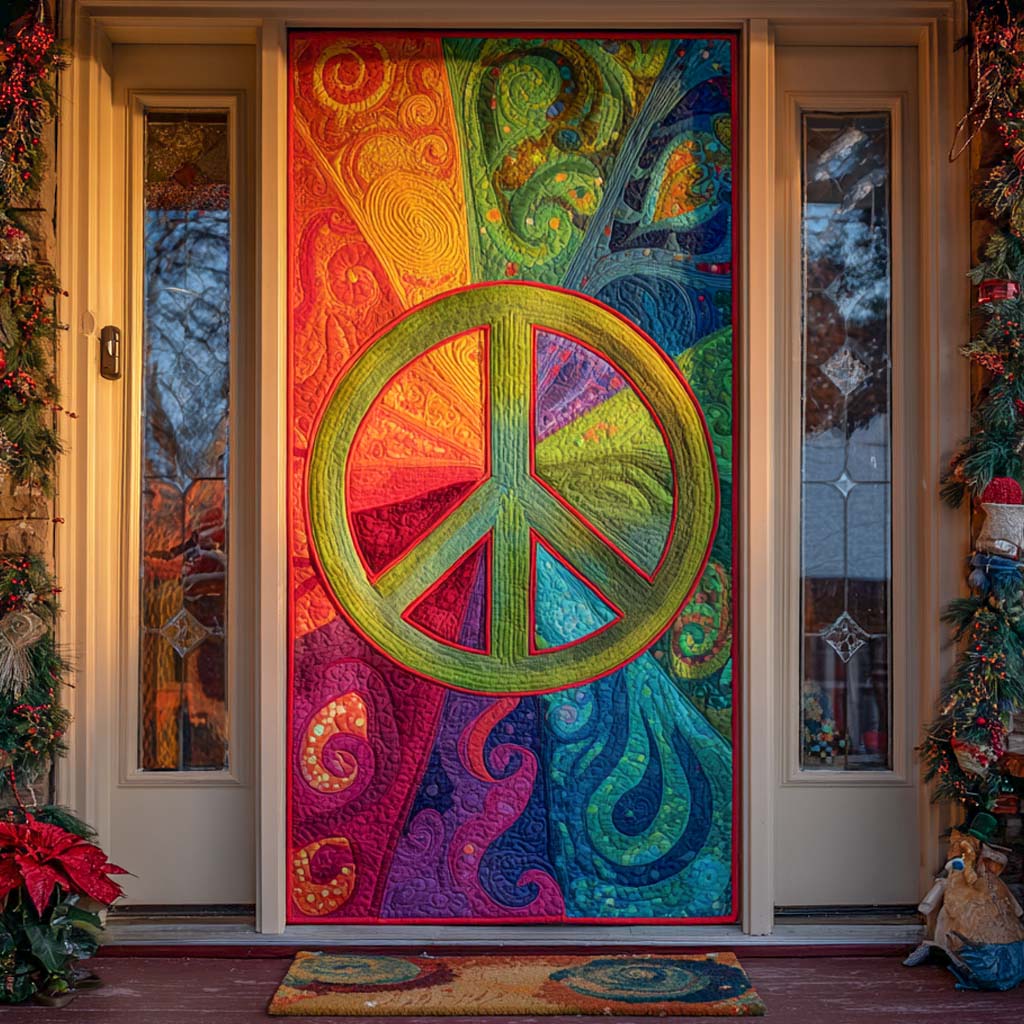 Cosmic Peace Ripple Quilted Door Cover NCU0XD1618 – Quiltnest