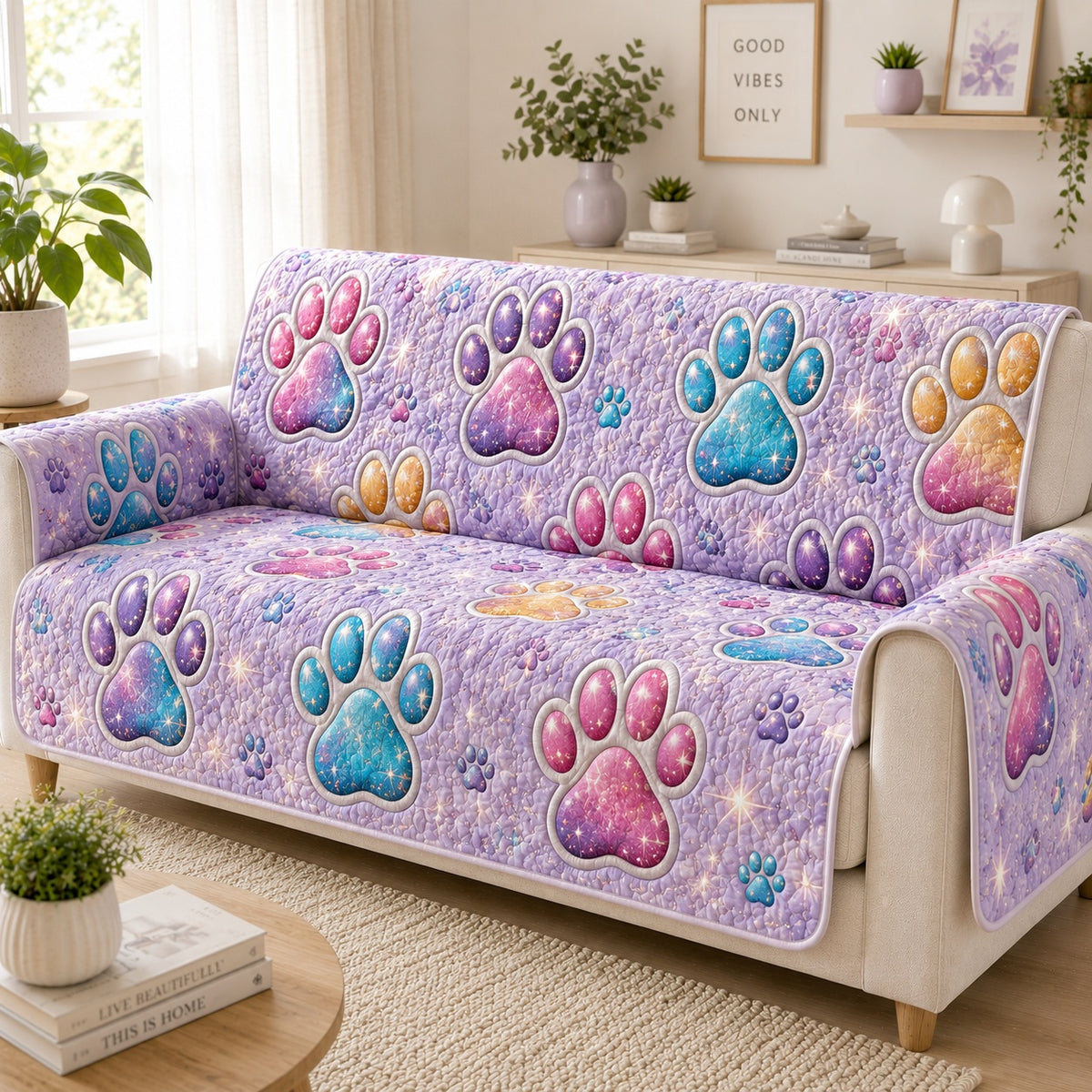 Cosmic Stardust Treads Quilted Sofa Cover NCU0PVL1012