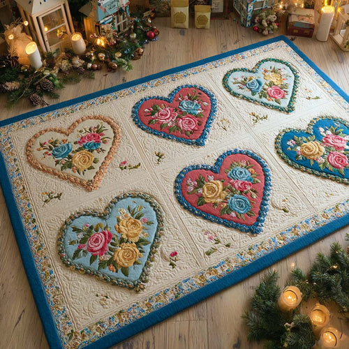 Cottage Bloom Hearts Area Rug NCU0NXD1232