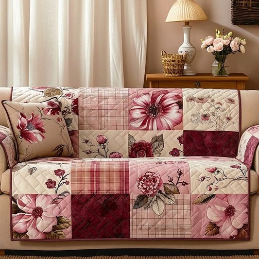 Cottage Blooms Quilted Sofa Cover NCU0DQQ0463
