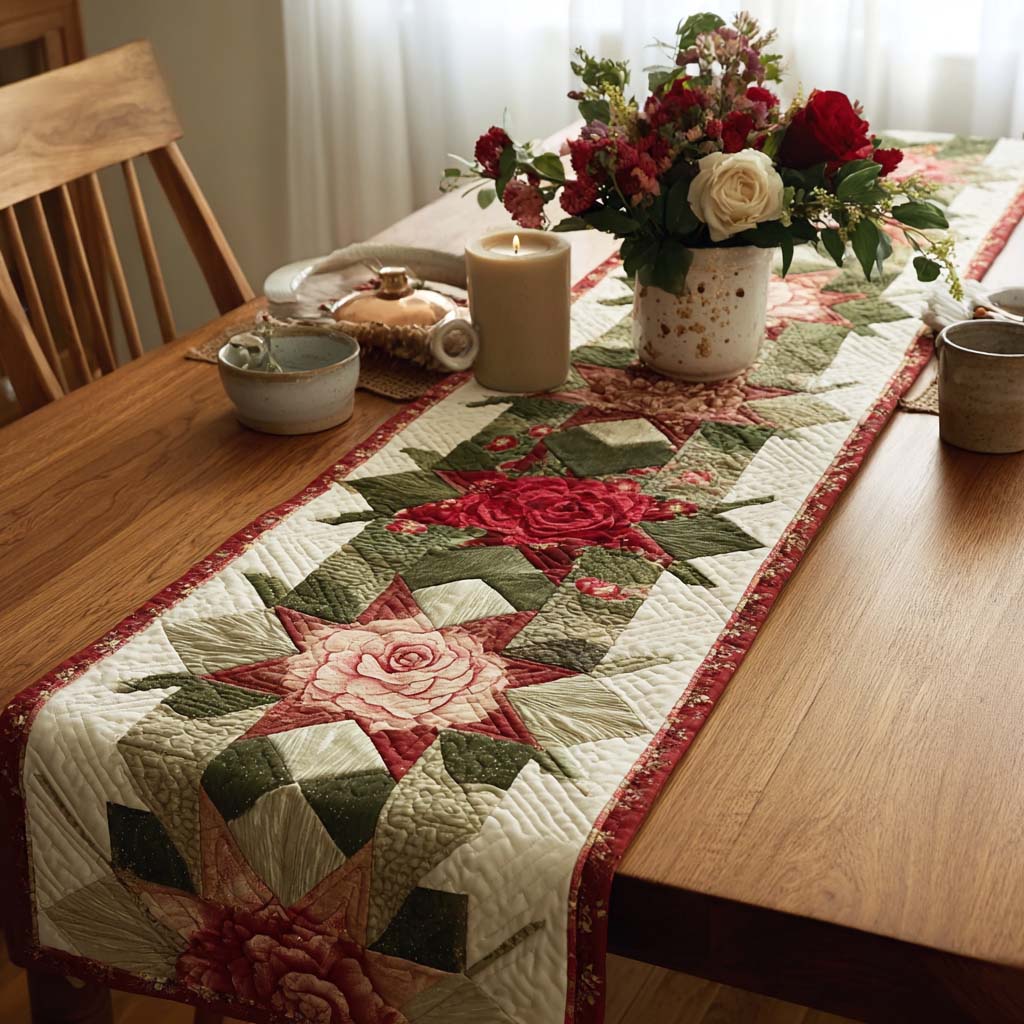Cottage Blossom Quilted Table Runner NCU0DQQ0233