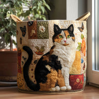 Cottage Cat Dreams Quilted Laundry Basket NCU0PTT1986