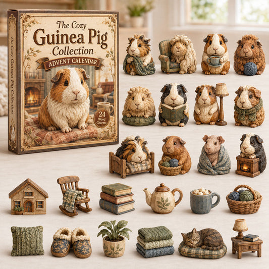 CHRISTMAS KICKOFF 40% OFF - Cottage Guinea Advent Calendar 2026 - 24-Day Festive Countdown, Wooden Charms Blind Box - Gift For Guinea Pig Lovers AC0TH055